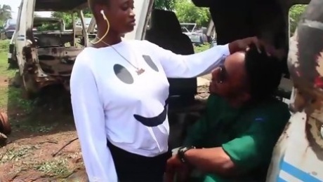 Ebony - african milf gets blowjob